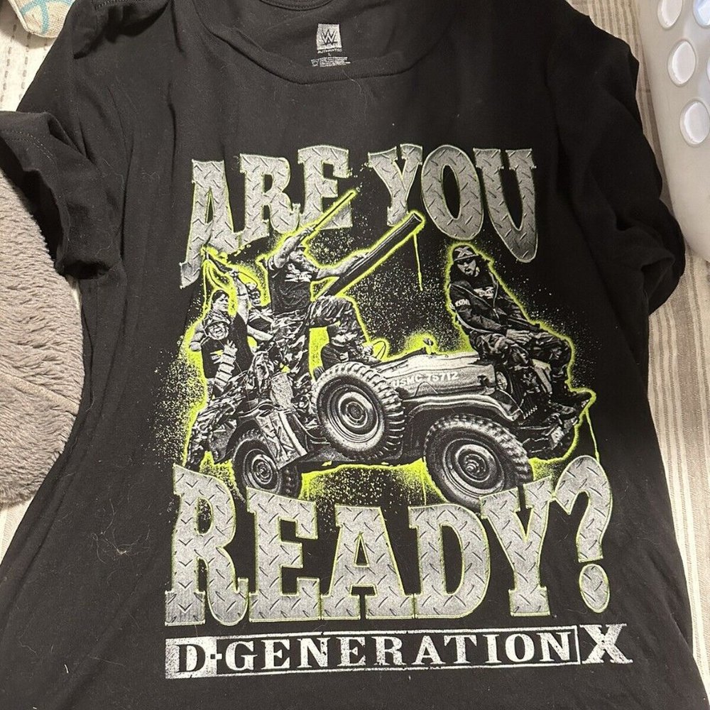 WWE D-Generation X Black Shirt Large Triple H Shawn Michaels